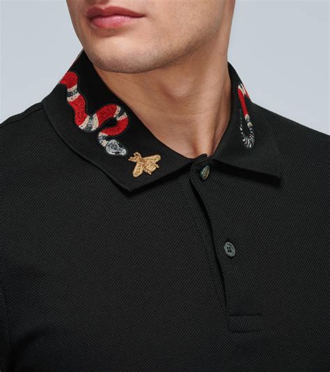 gucci short sleeve shirt collar|gucci polo snake collar.